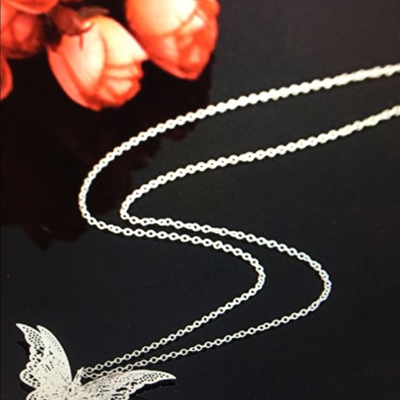 Silver Butterfly Necklace - Picture 3 of 4